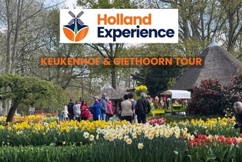 Tourists exploring vibrant flowers at Keukenhof tickets garden.